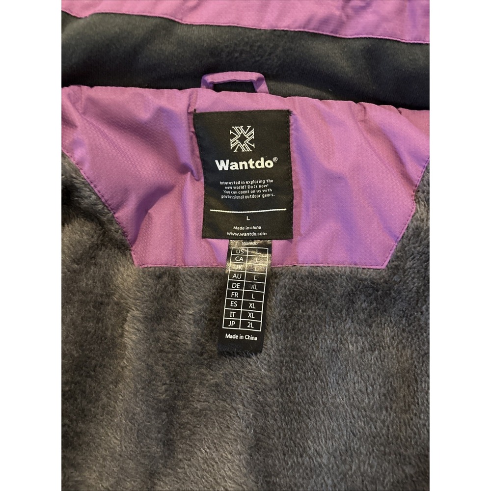 Wantdo Size Large Purple Womens Jacket‎ Ski Snow Skirt Hooded Purple Black Nice - Picture 11 of 12